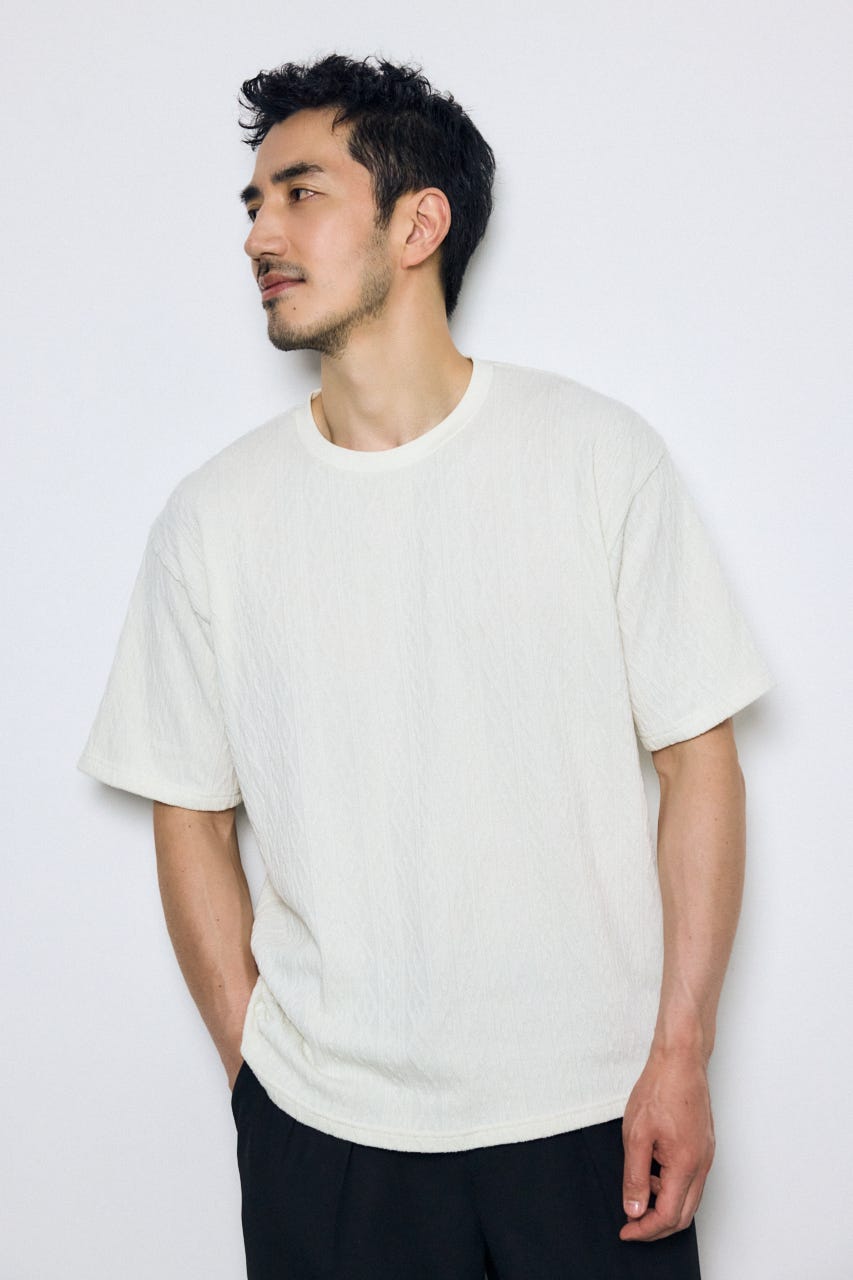 総柄ニットソートップス O/WHT S