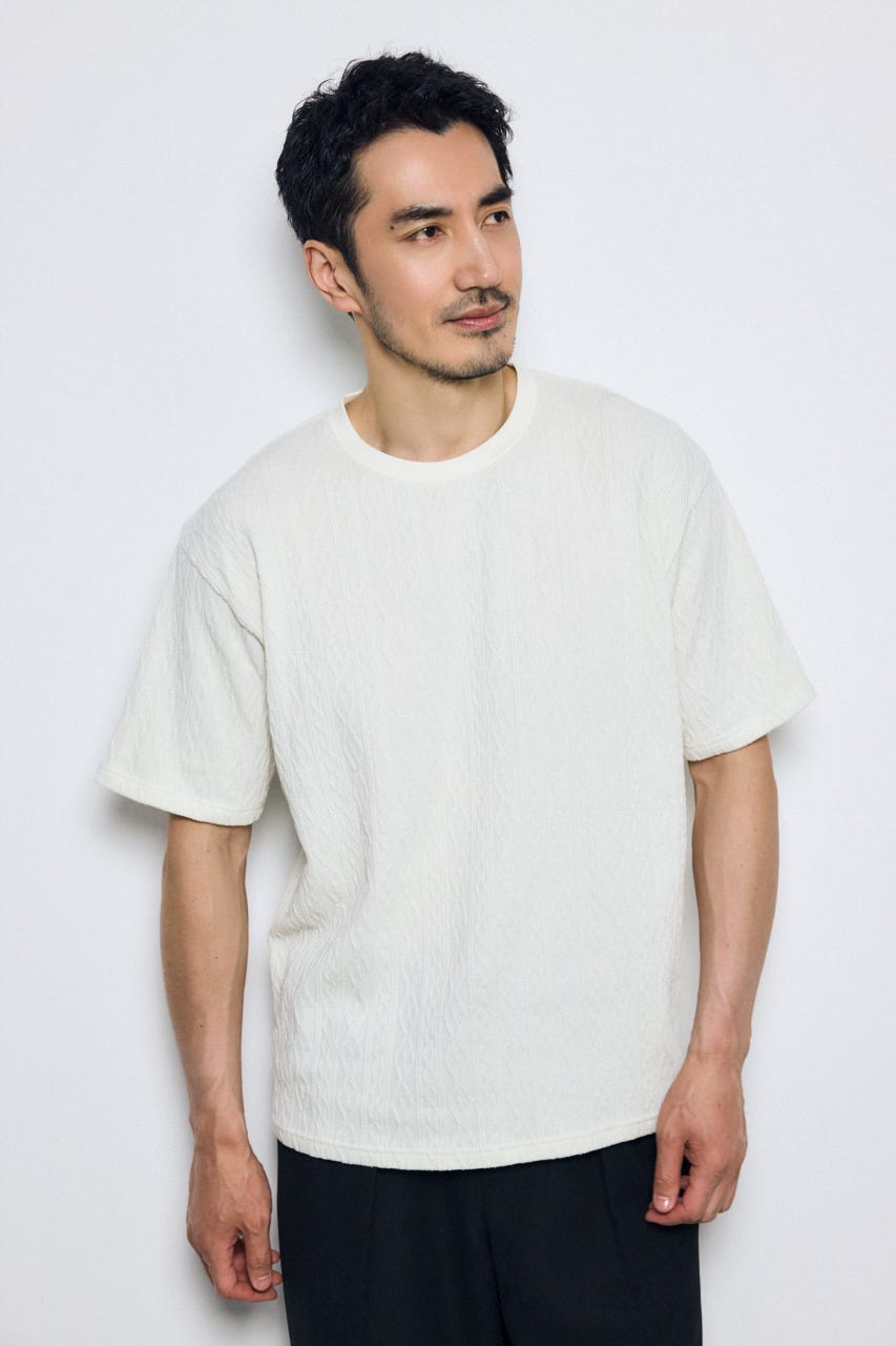 総柄ニットソートップス O/WHT S