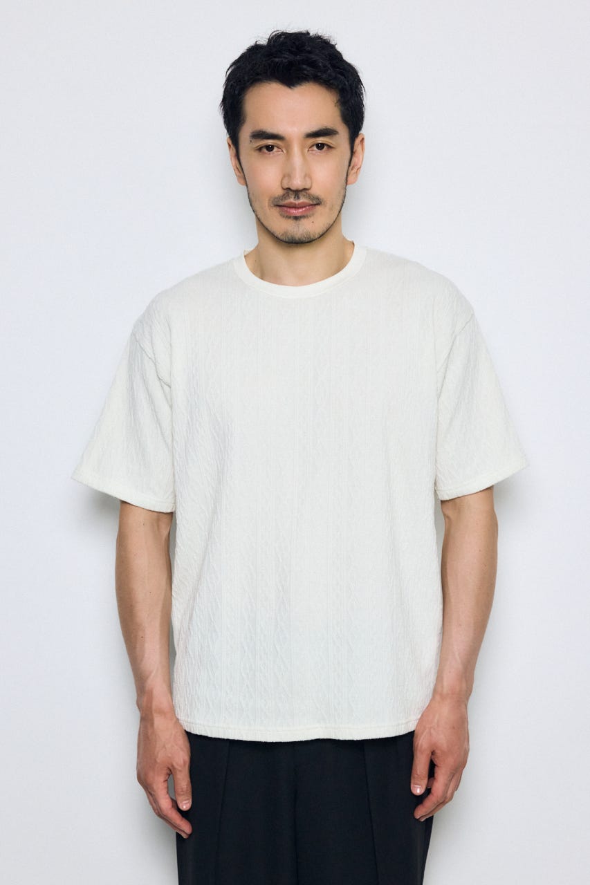 総柄ニットソートップス O/WHT S