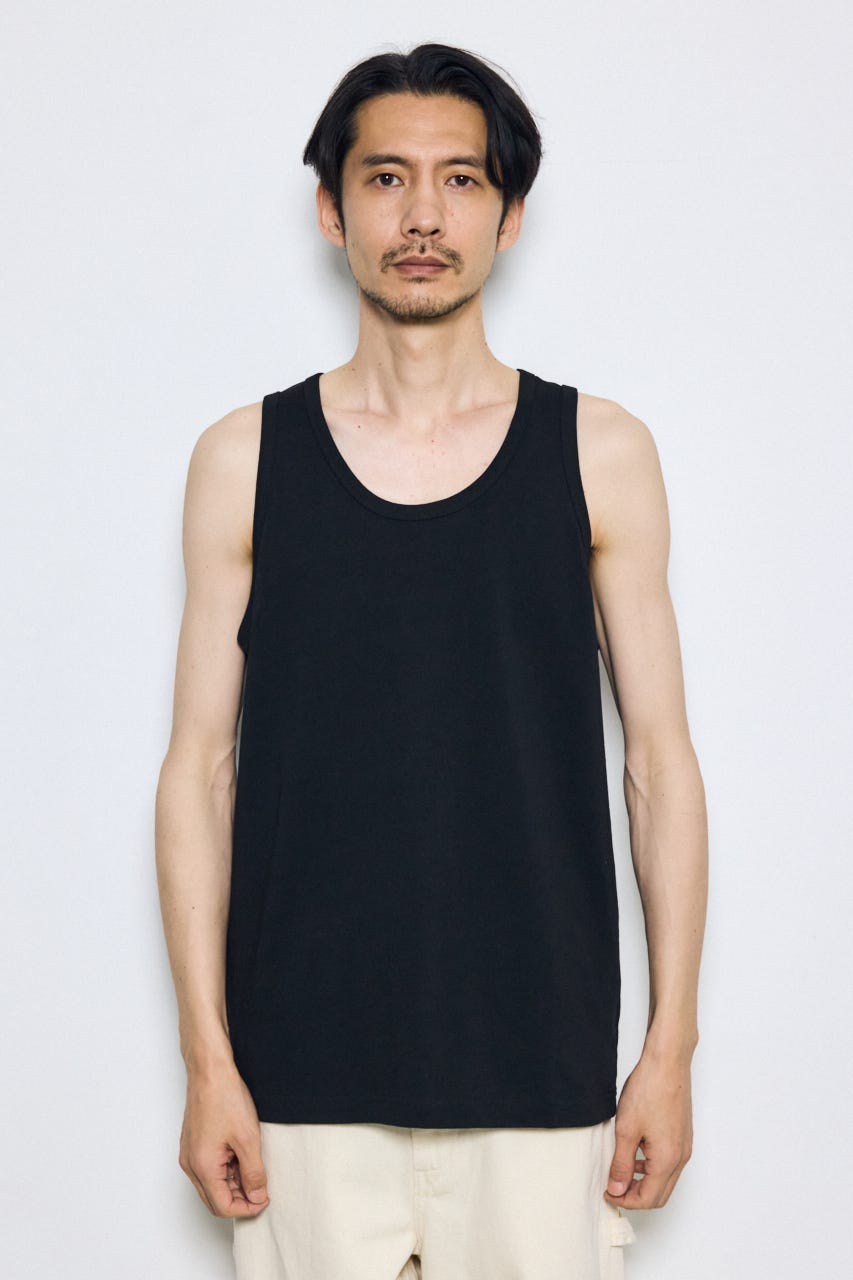 引き揃え天竺タンクトップ BLK M