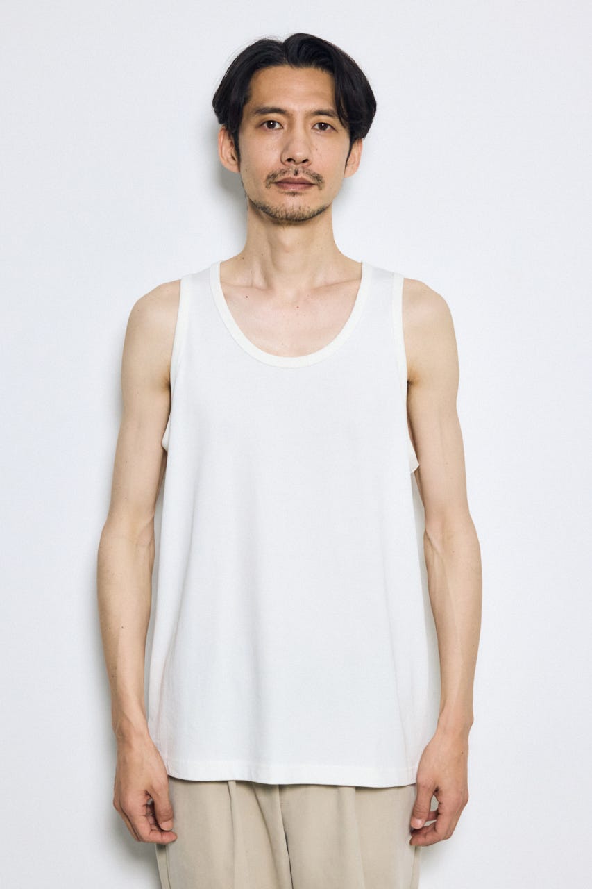 引き揃え天竺タンクトップ WHT M
