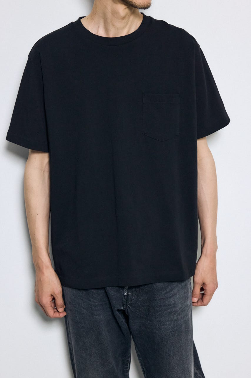 引き揃え天竺ポケットTシャツ BLK L