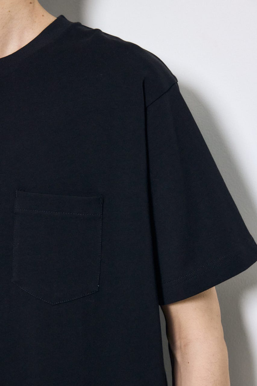 引き揃え天竺ポケットTシャツ BLK L