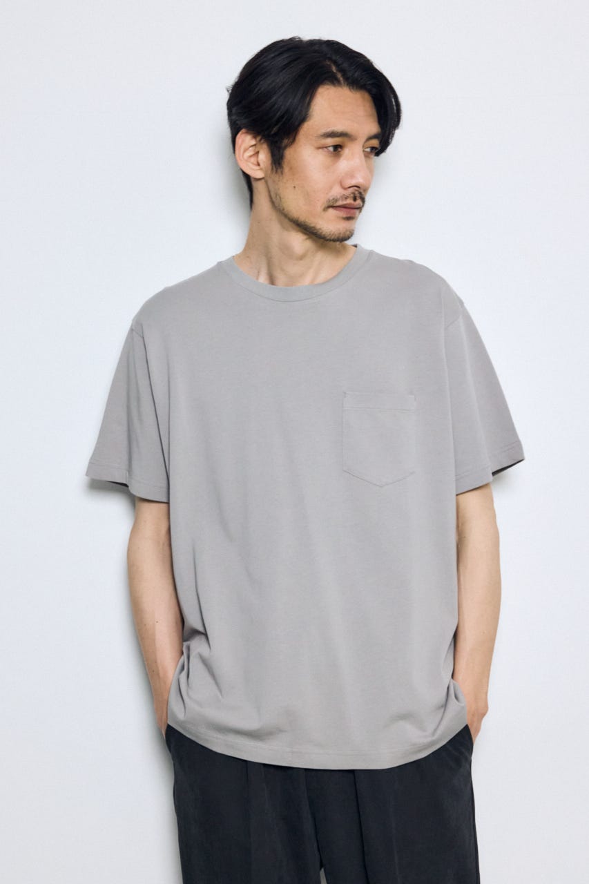 引き揃え天竺ポケットTシャツ GRY M