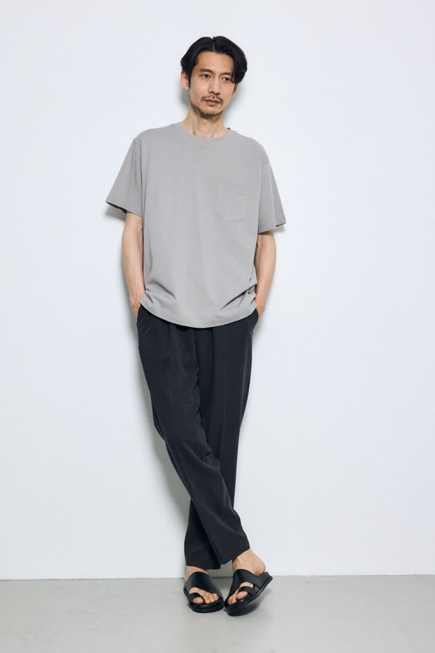 引き揃え天竺ポケットTシャツ GRY M