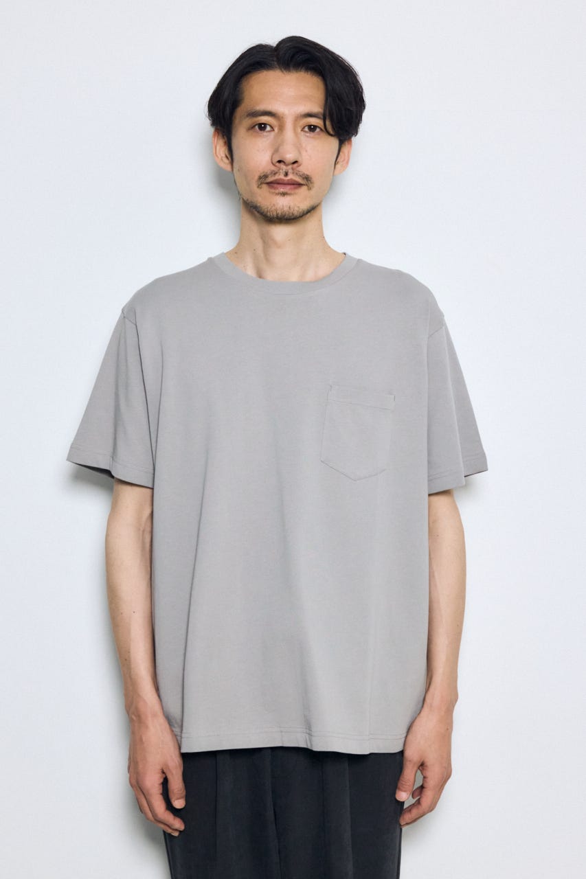 引き揃え天竺ポケットTシャツ GRY M