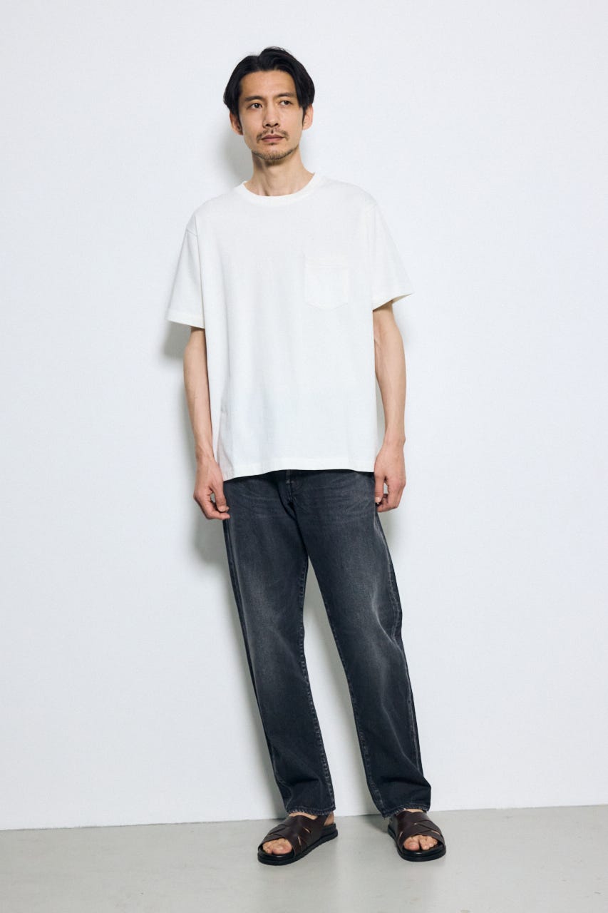 引き揃え天竺ポケットTシャツ WHT S