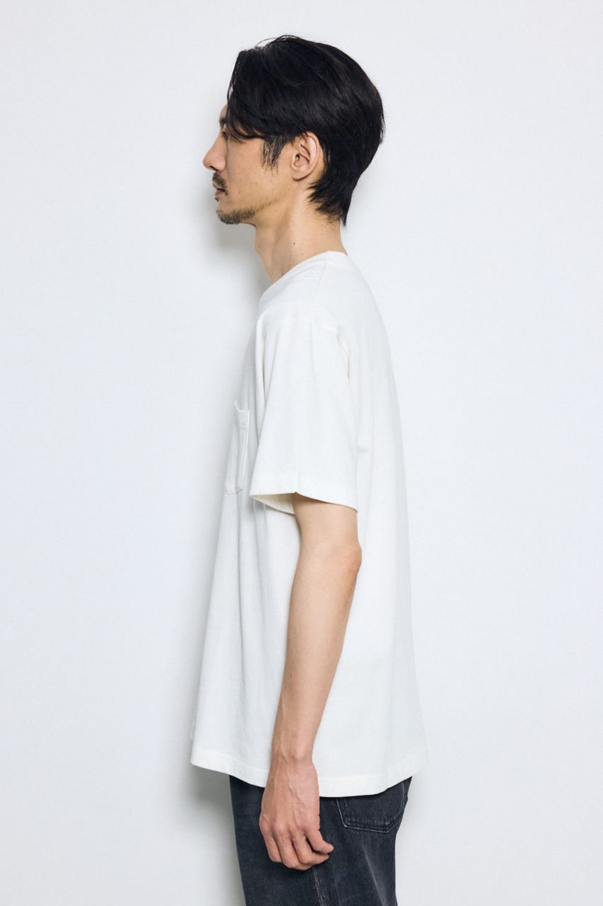 引き揃え天竺ポケットTシャツ WHT S