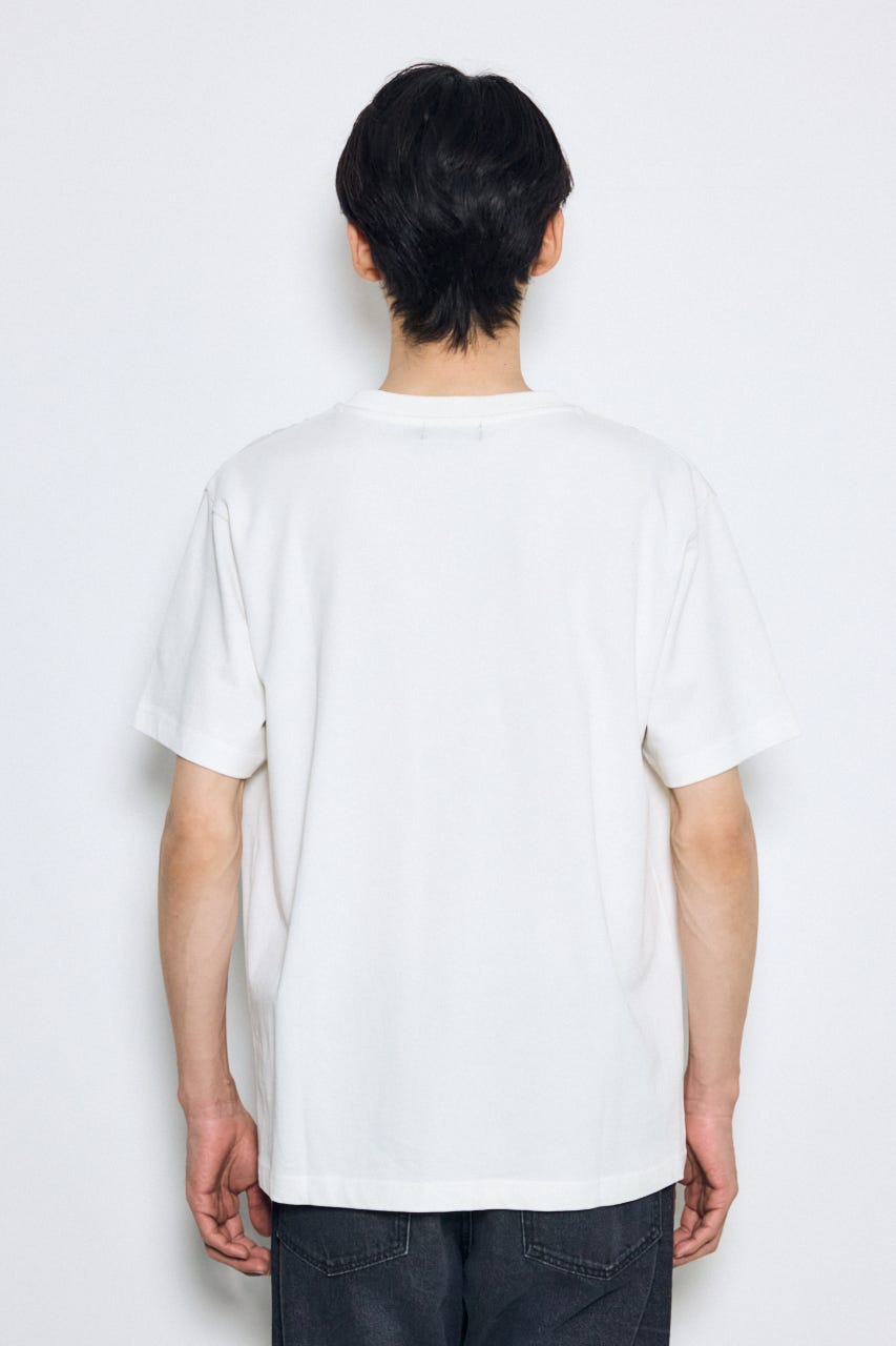 引き揃え天竺ポケットTシャツ WHT S