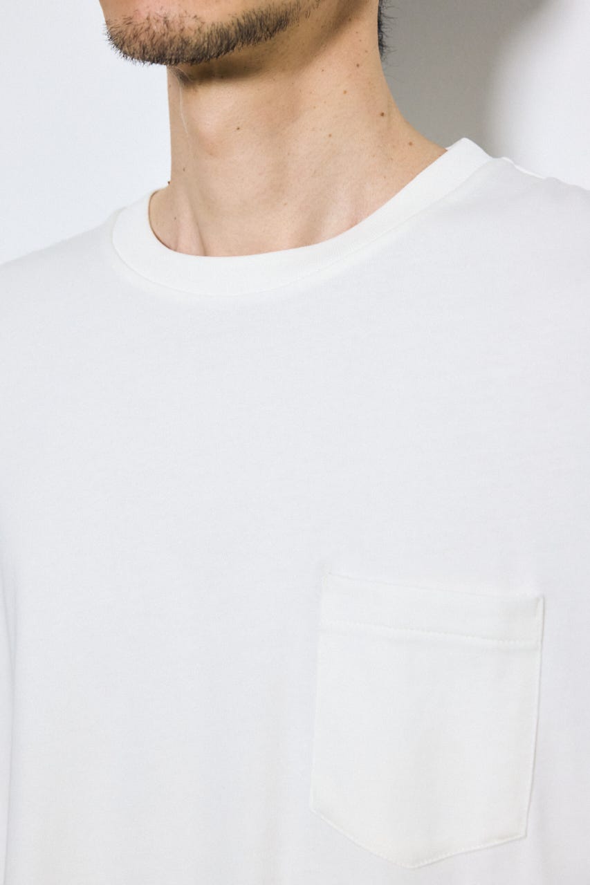 引き揃え天竺ポケットTシャツ WHT S