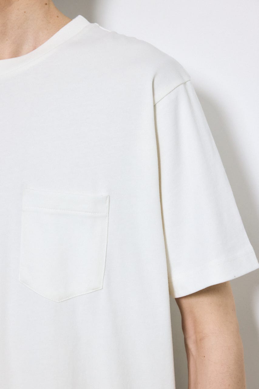 引き揃え天竺ポケットTシャツ WHT S