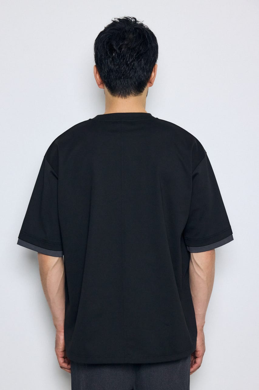 配色ポケットトップス BLK L