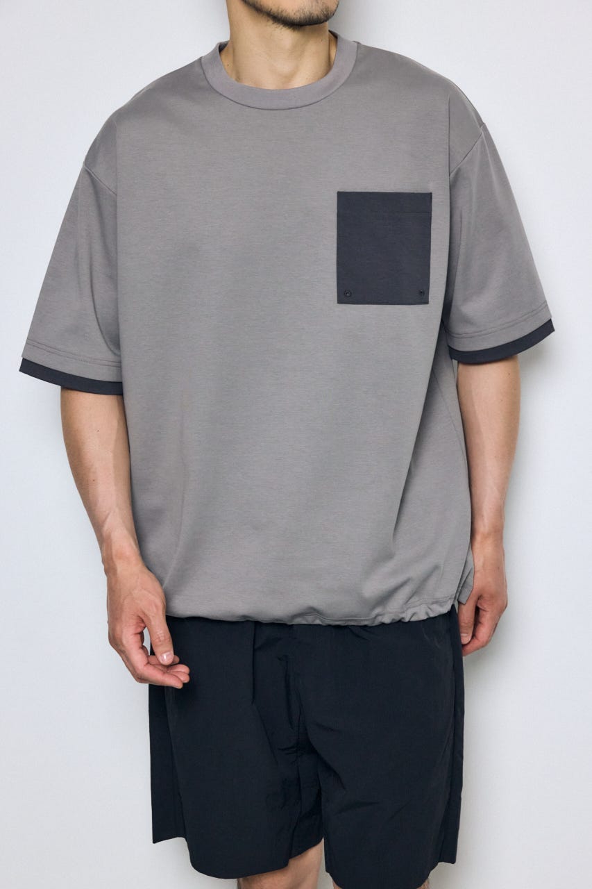 配色ポケットトップス GRY M