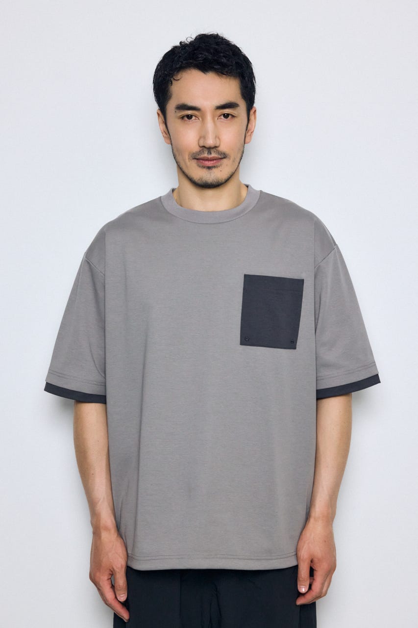 配色ポケットトップス GRY M