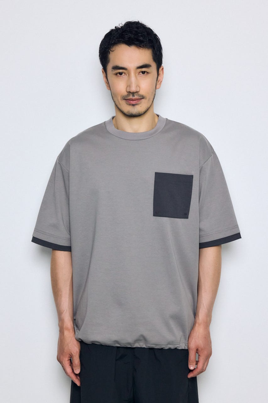 配色ポケットトップス GRY M