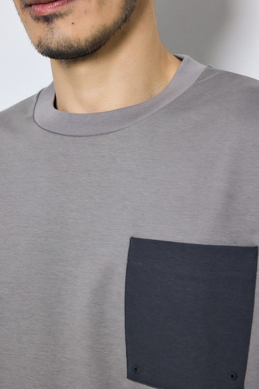 配色ポケットトップス GRY M