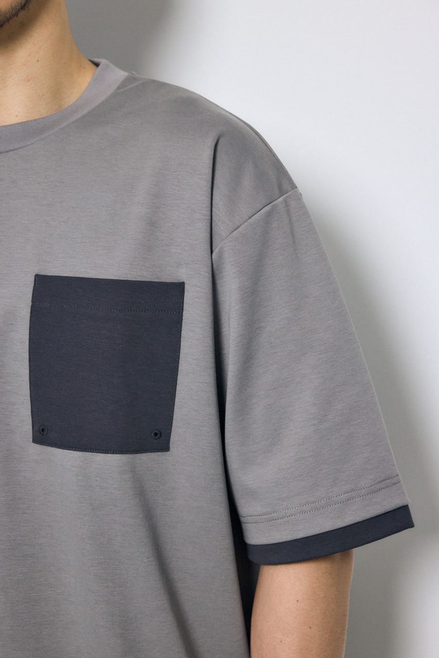 配色ポケットトップス GRY M