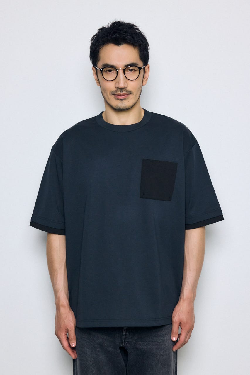 配色ポケットトップス NVY M