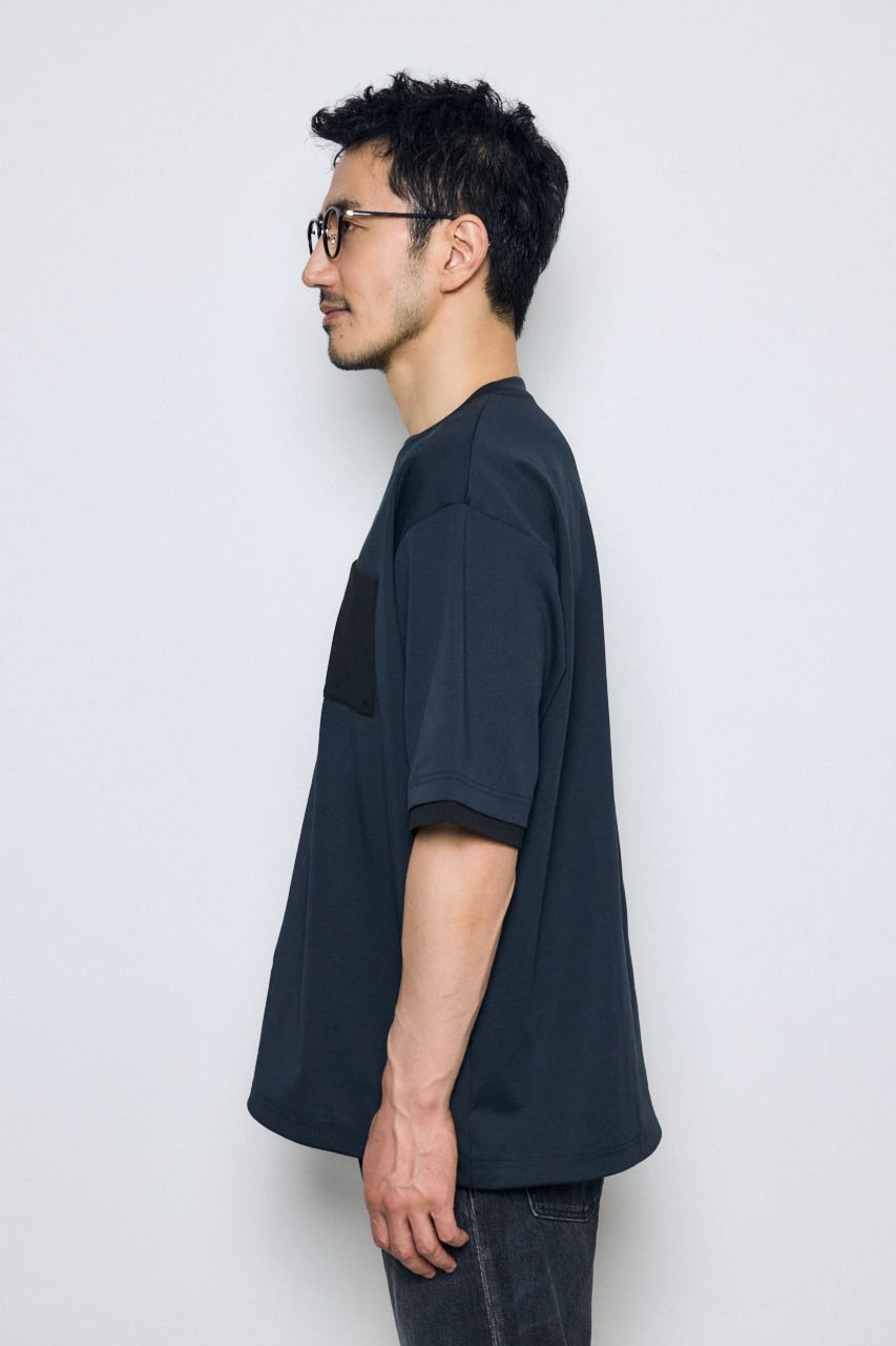 配色ポケットトップス NVY M