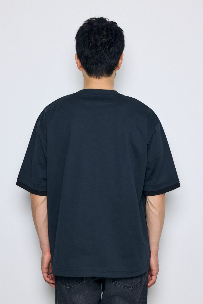 配色ポケットトップス NVY M