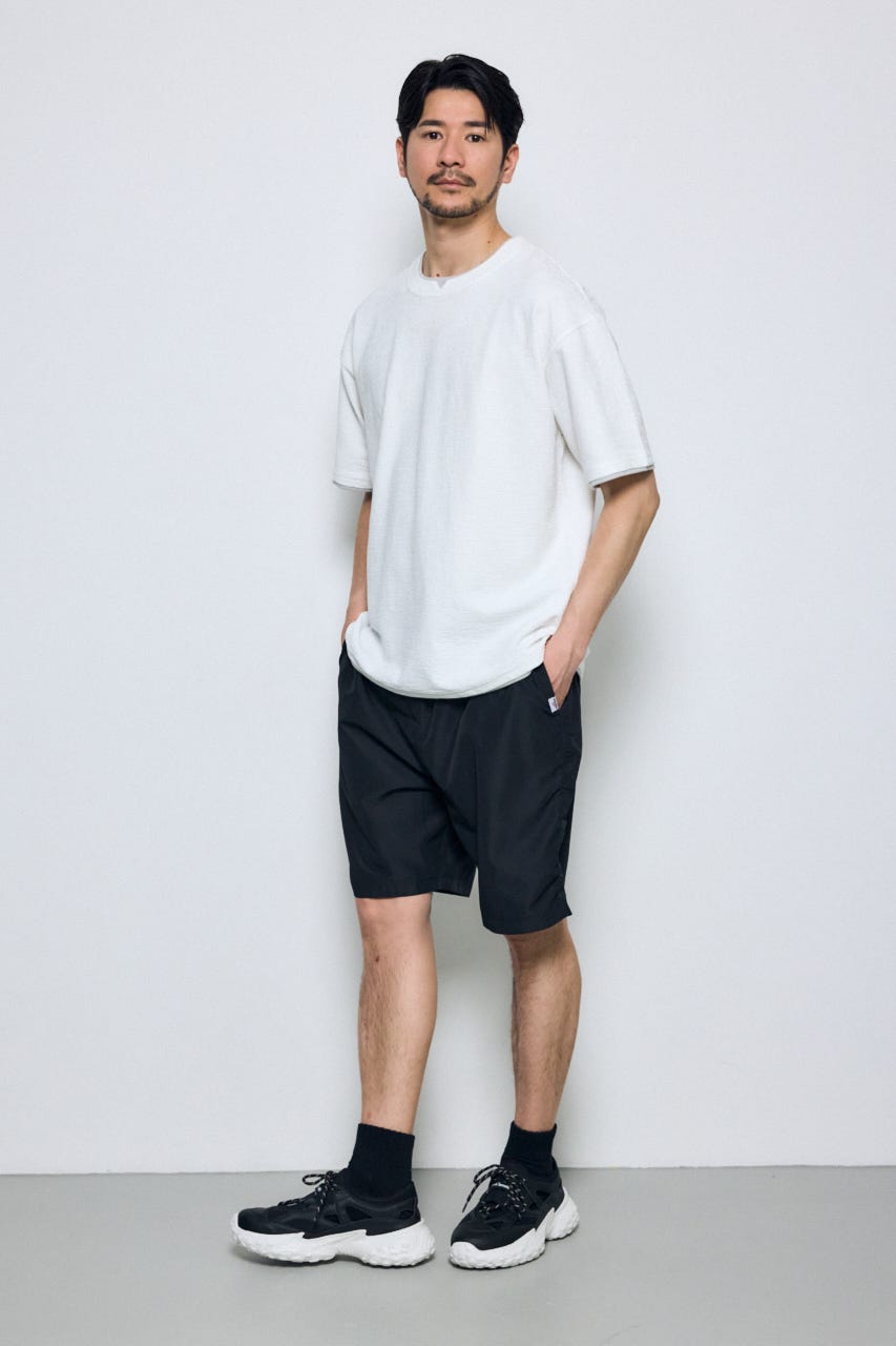 デジタルボーダーフェイクレイヤードトップス WHT L