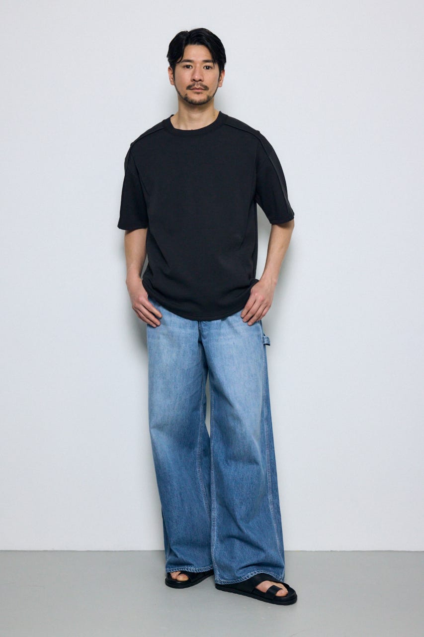 ポンチ切り替えデザイントップス BLK M
