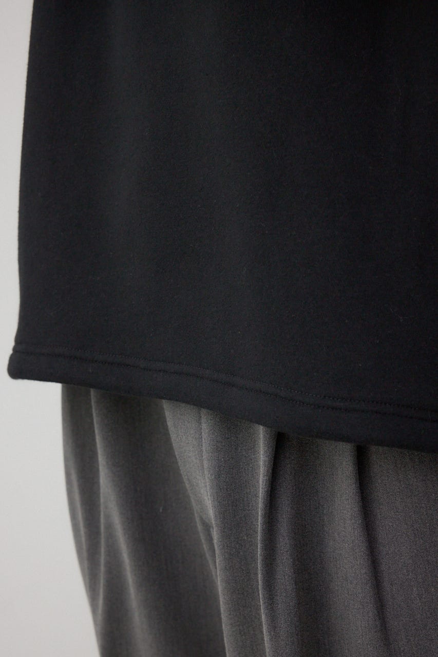 裏起毛パイピングデザイントップス BLK M