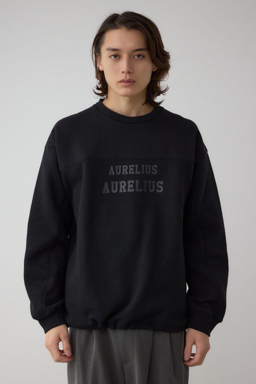 裏起毛パイピングデザイントップス BLK M