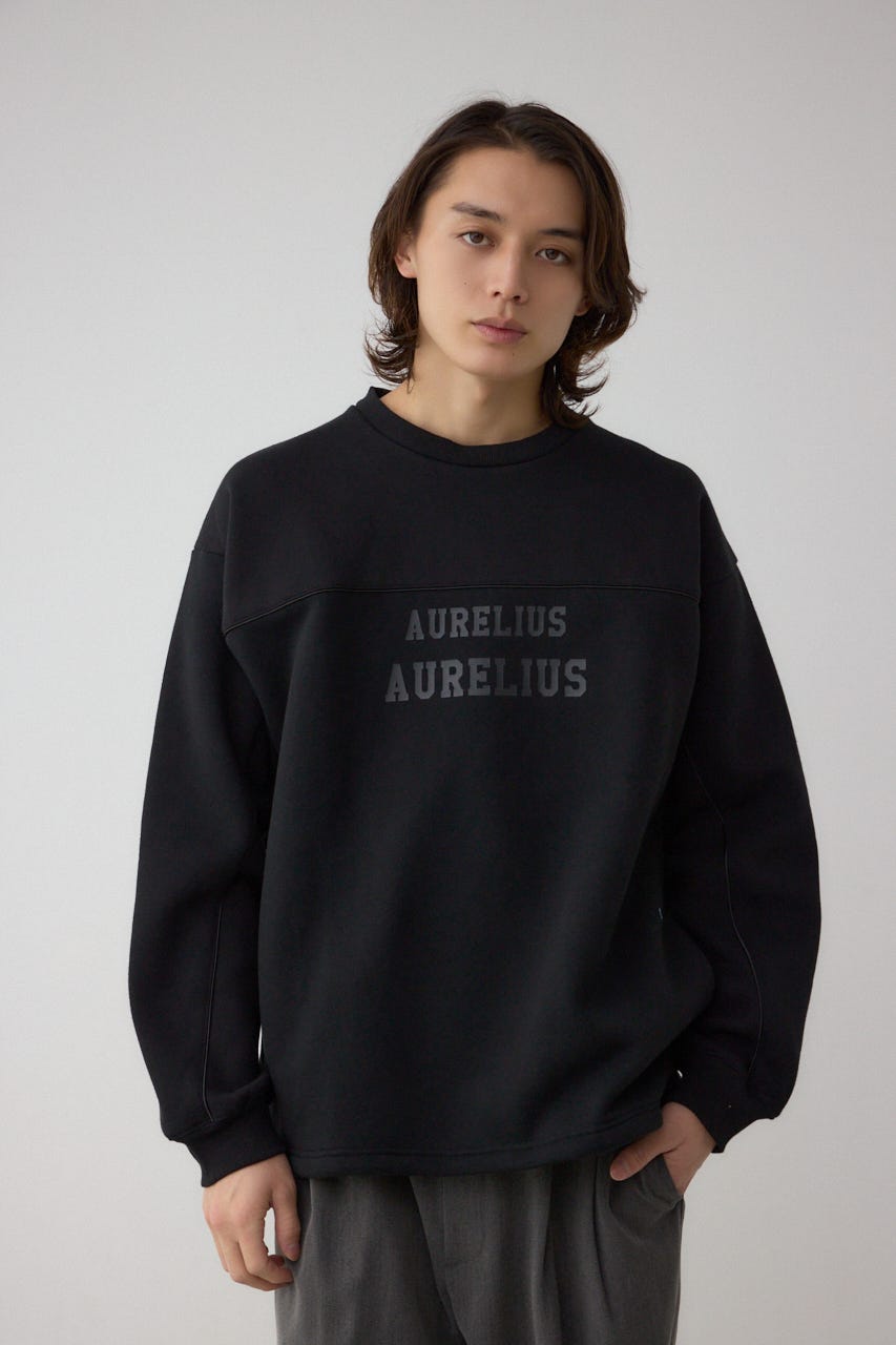 裏起毛パイピングデザイントップス BLK M