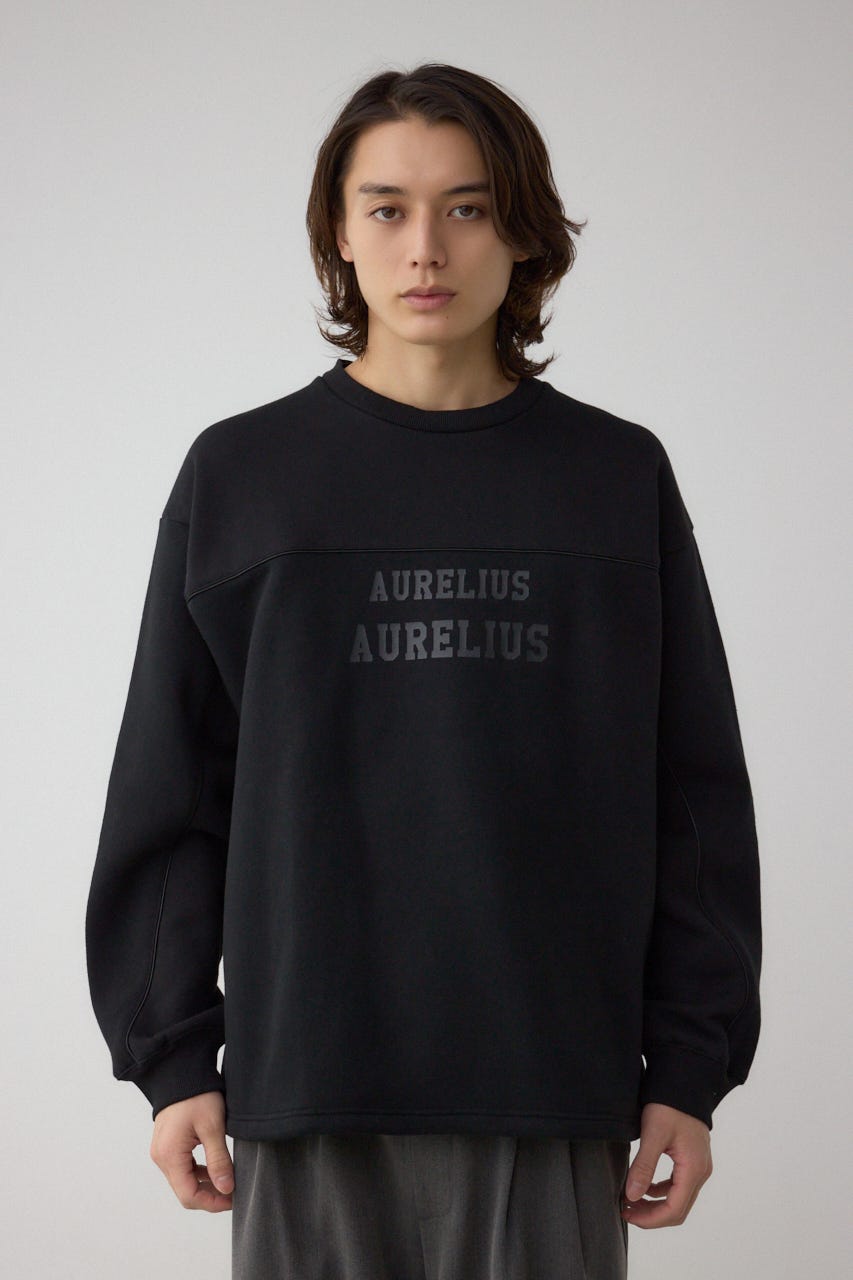 裏起毛パイピングデザイントップス BLK M