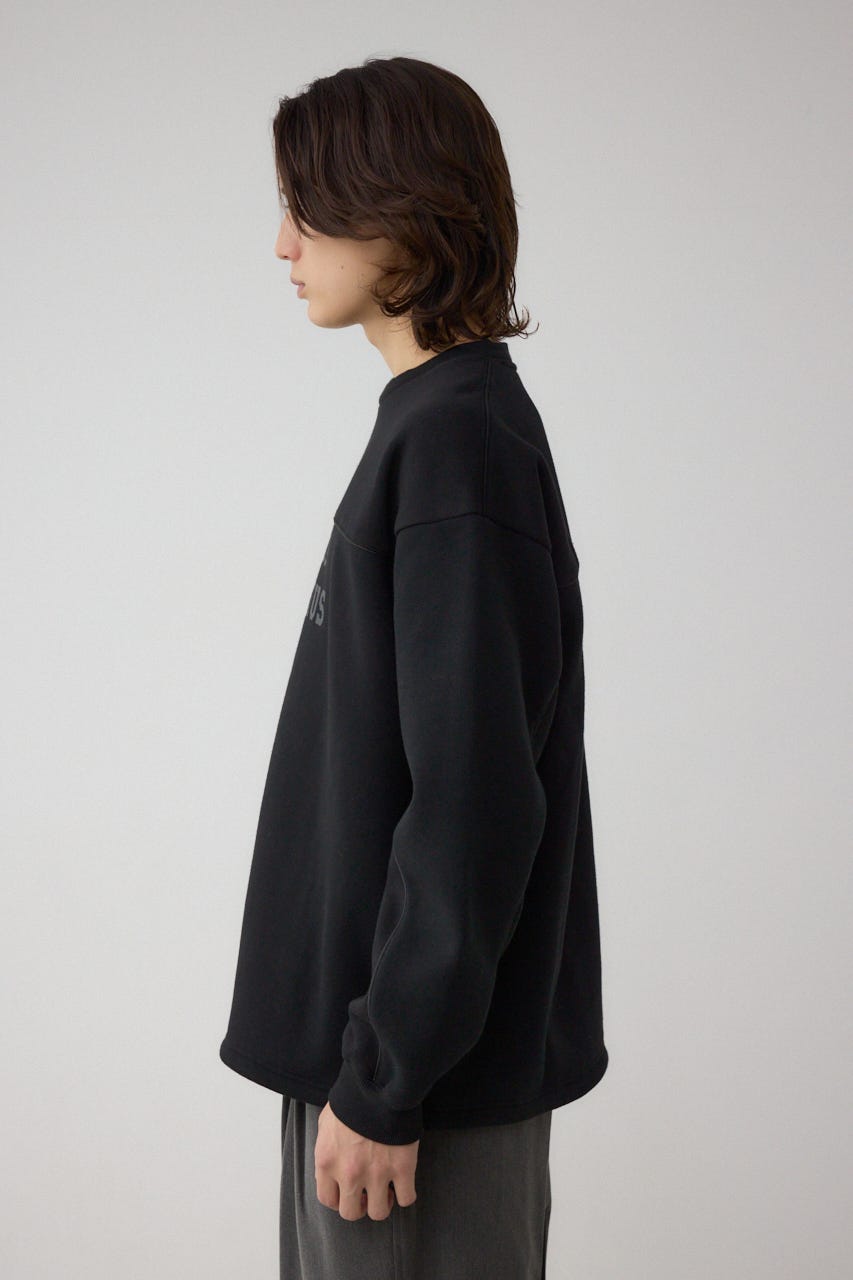 裏起毛パイピングデザイントップス BLK M