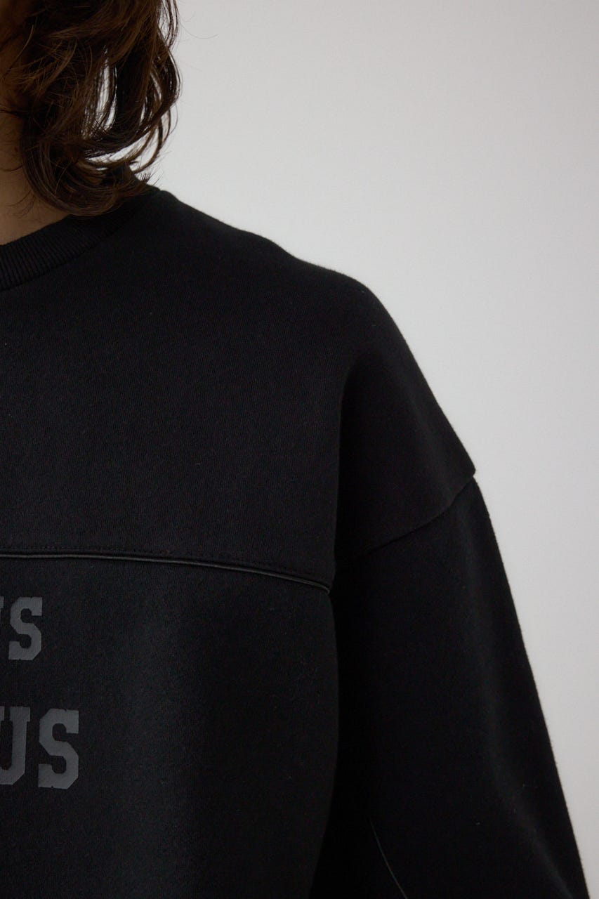 裏起毛パイピングデザイントップス BLK M