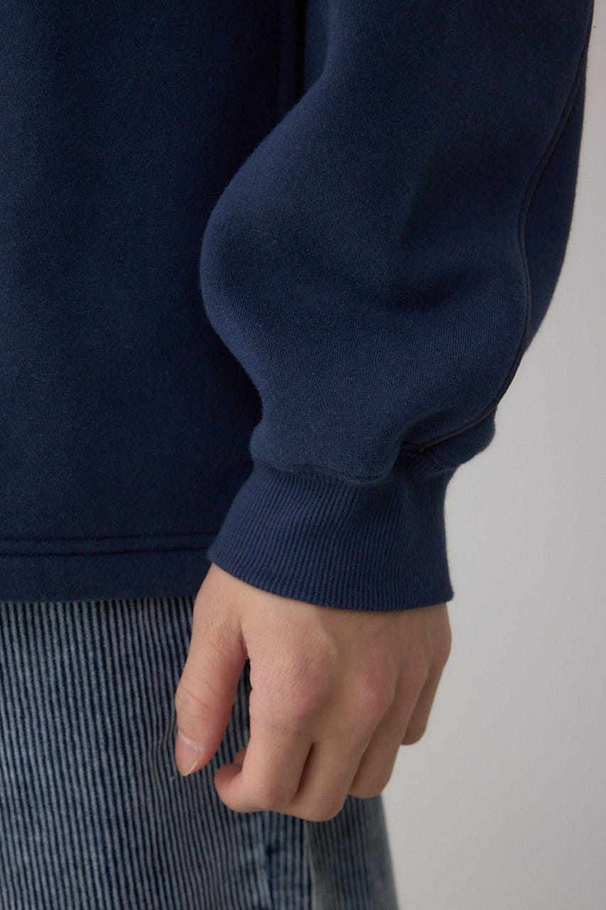 裏起毛パイピングデザイントップス D/NVY L