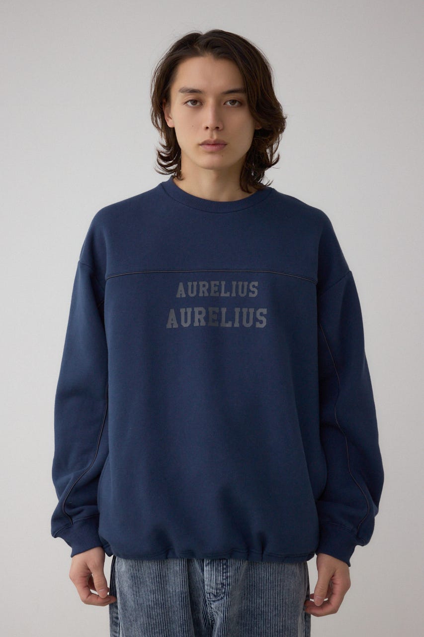 裏起毛パイピングデザイントップス D/NVY L