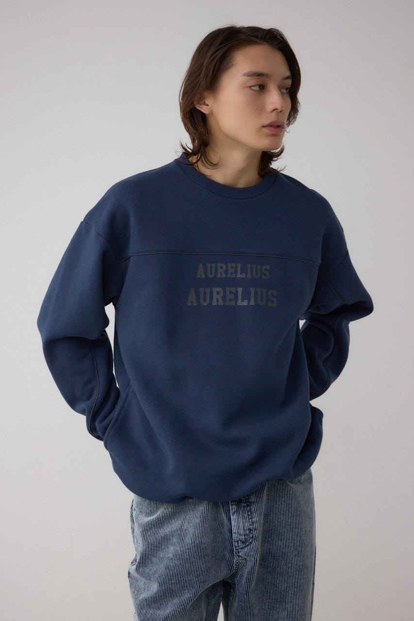 裏起毛パイピングデザイントップス D/NVY L