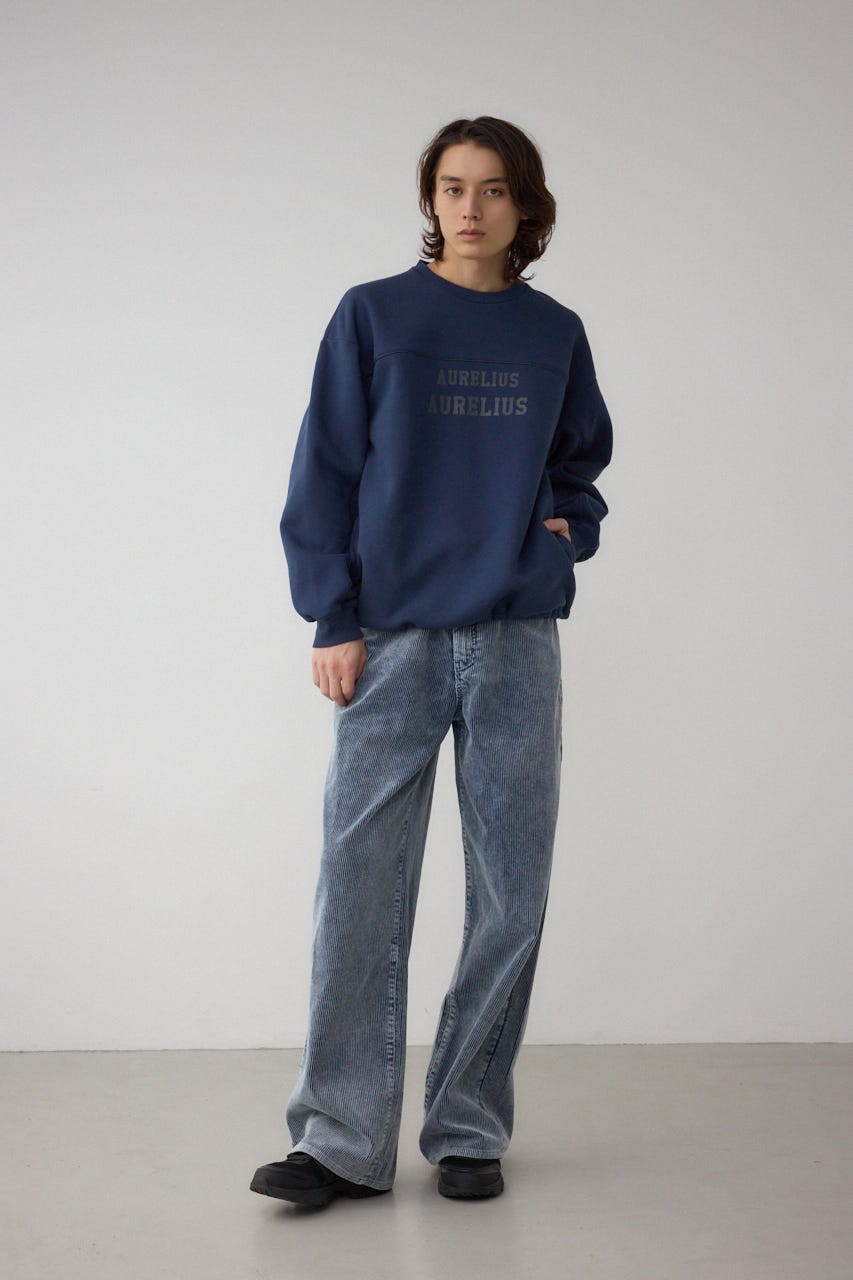 裏起毛パイピングデザイントップス D/NVY L