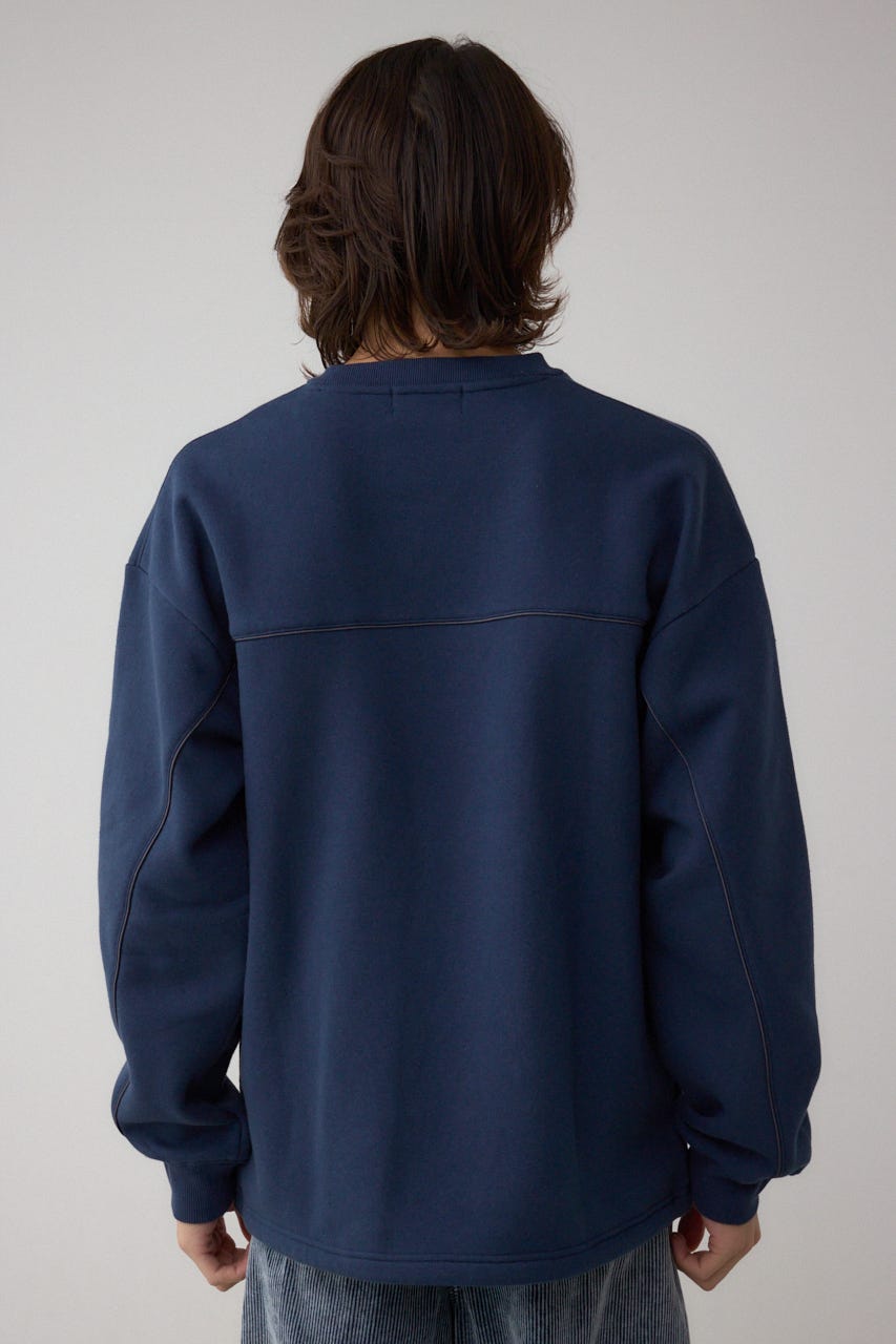 裏起毛パイピングデザイントップス D/NVY L