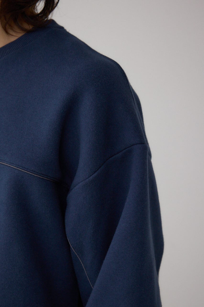 裏起毛パイピングデザイントップス D/NVY L