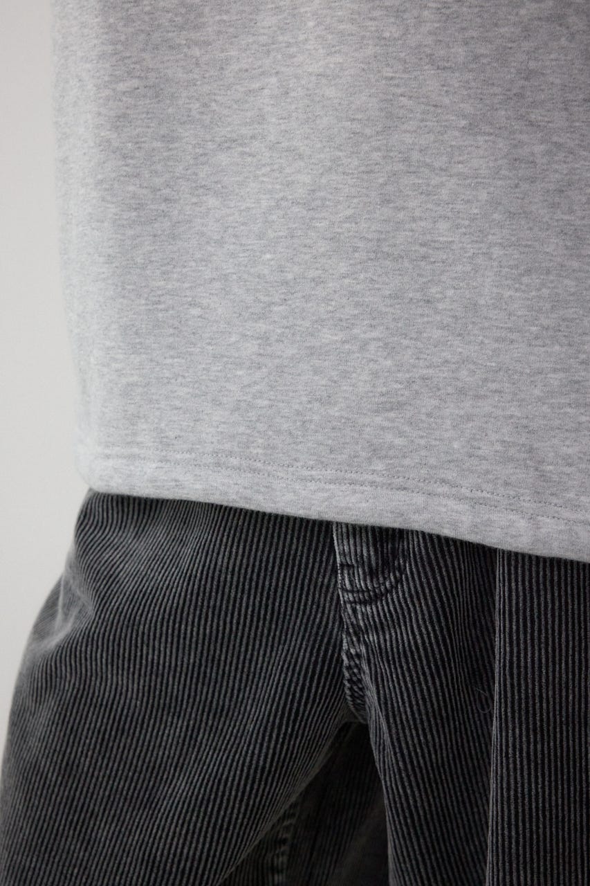 裏起毛パイピングデザイントップス T.GRY M