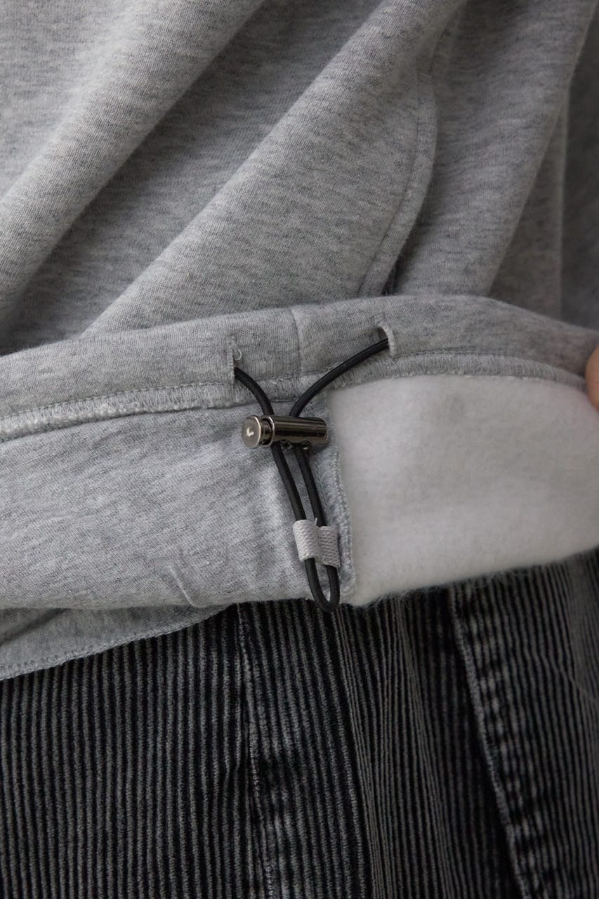 裏起毛パイピングデザイントップス T.GRY M