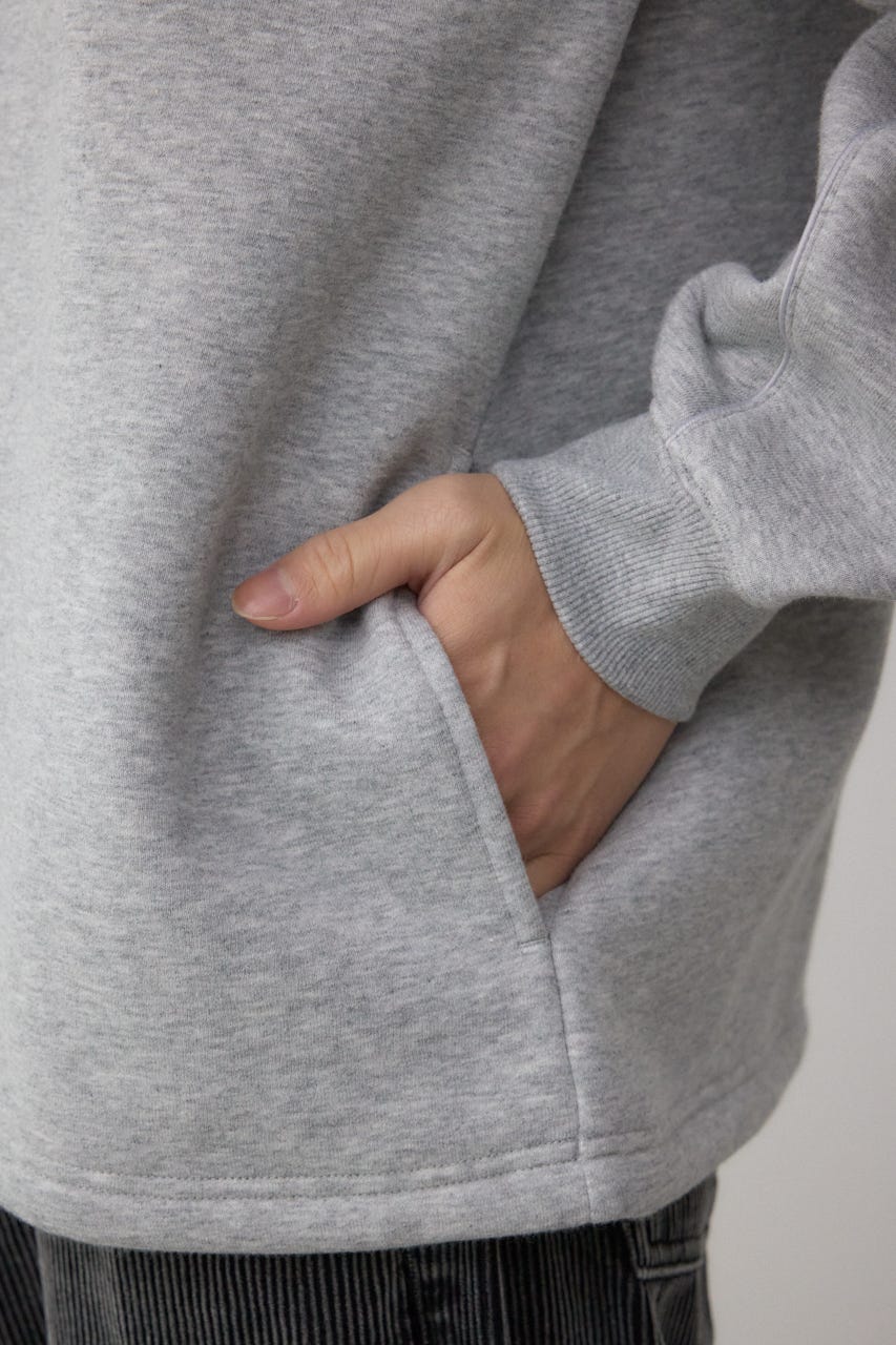 裏起毛パイピングデザイントップス T.GRY M