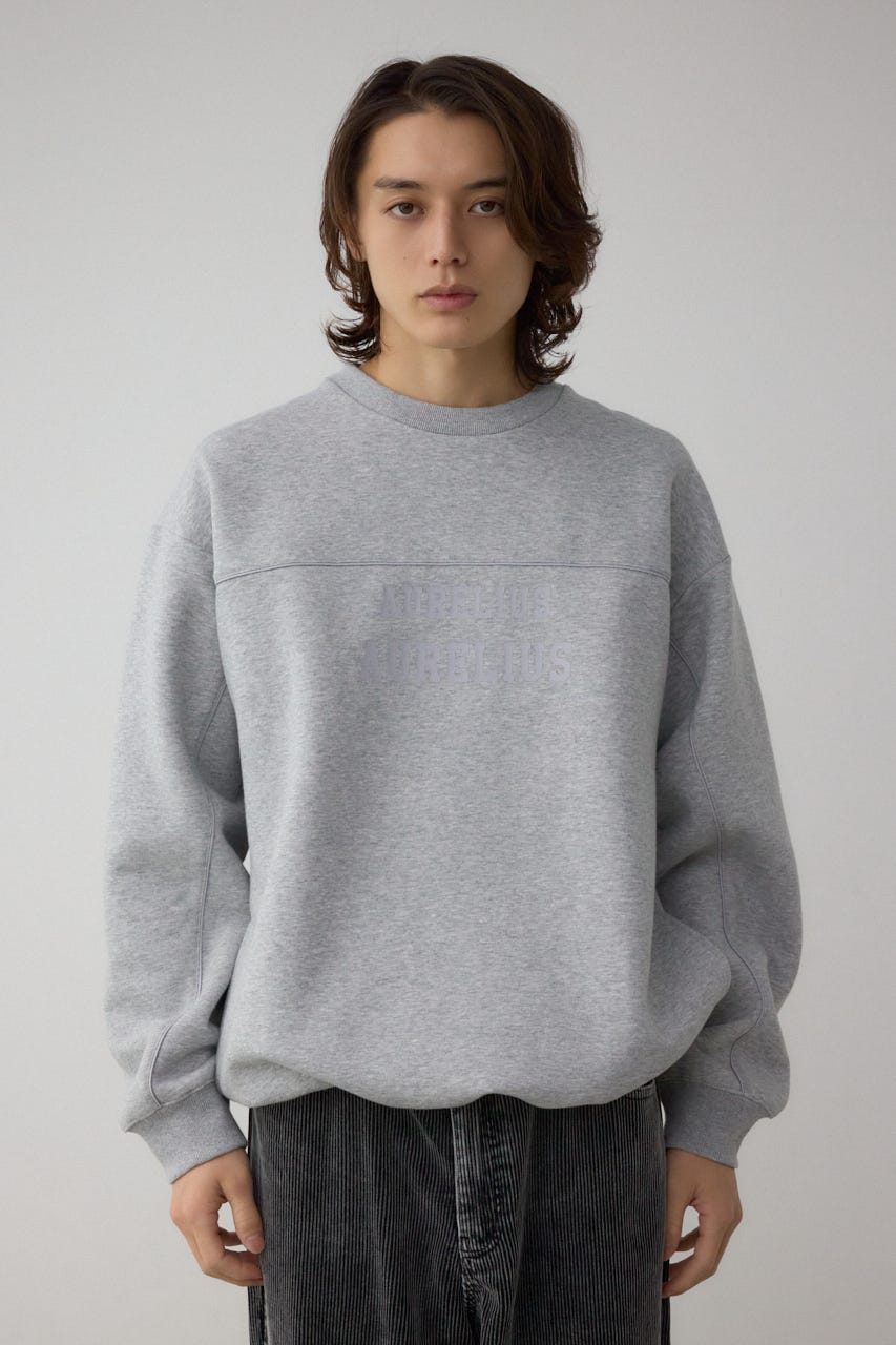 裏起毛パイピングデザイントップス T.GRY M