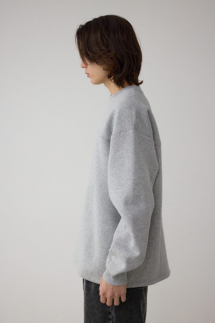 裏起毛パイピングデザイントップス T.GRY M