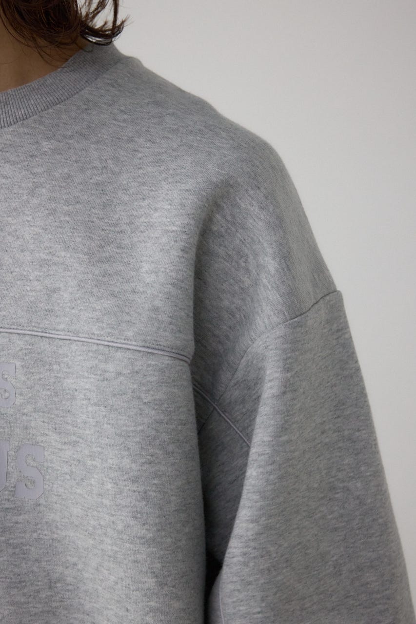 裏起毛パイピングデザイントップス T.GRY M