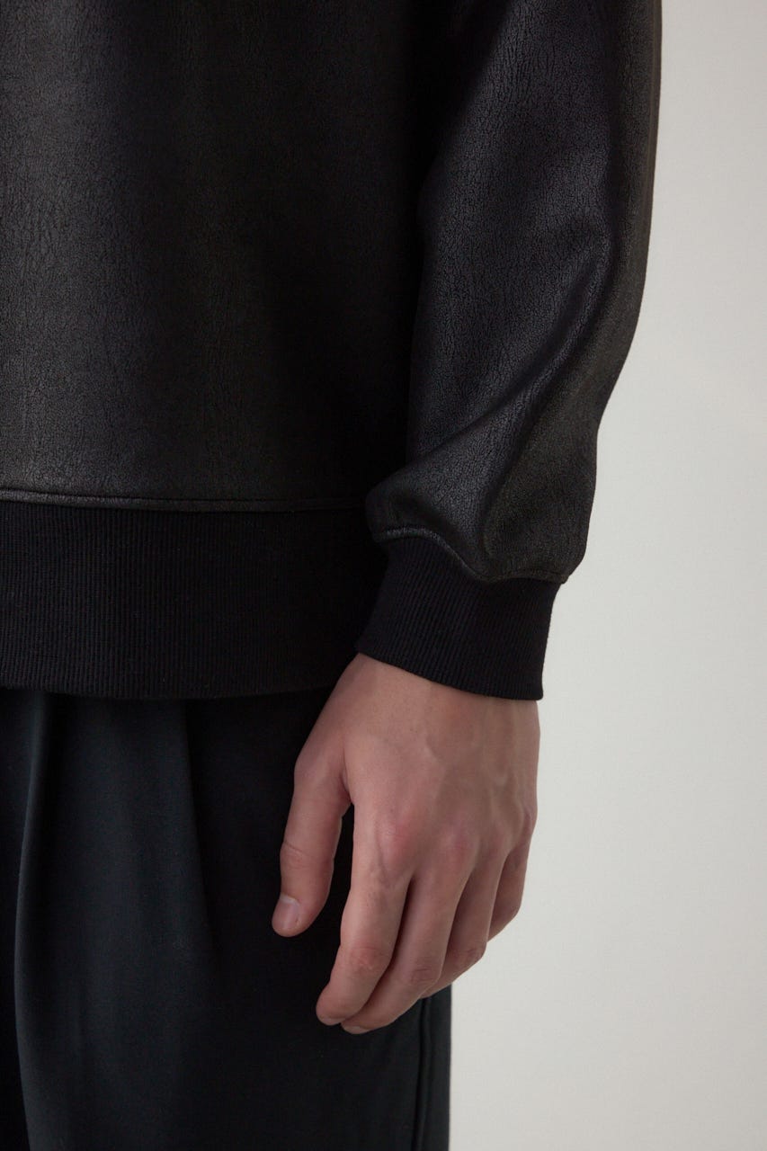 フェイクスエード切り替えトップス 柄BRN S