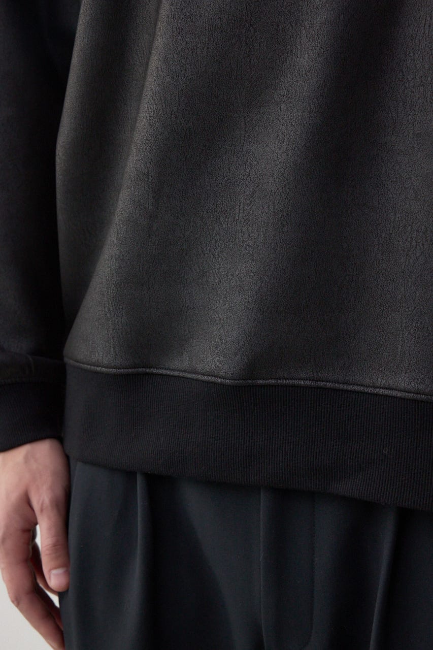 フェイクスエード切り替えトップス 柄BRN S