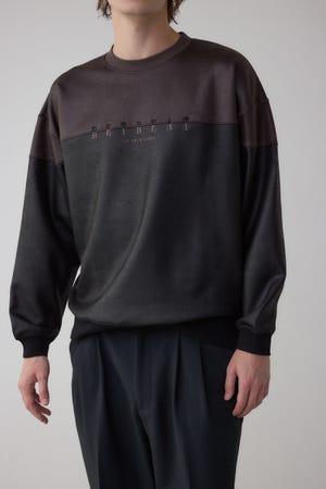 フェイクスエード切り替えトップス