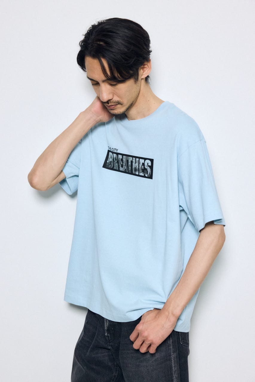 ボックスロゴTシャツ SAX L
