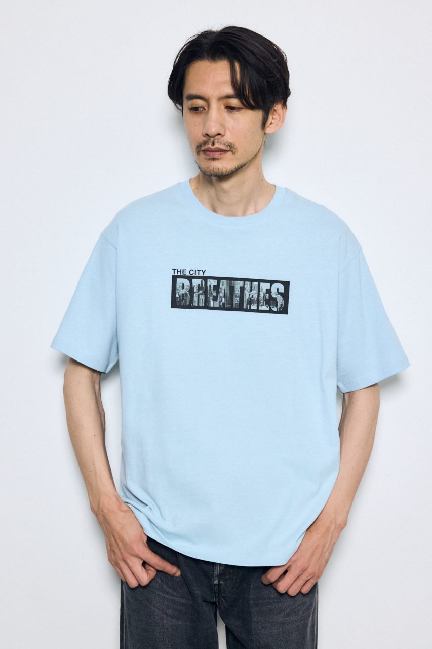 ボックスロゴTシャツ SAX L