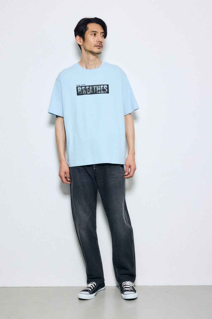 ボックスロゴTシャツ SAX L